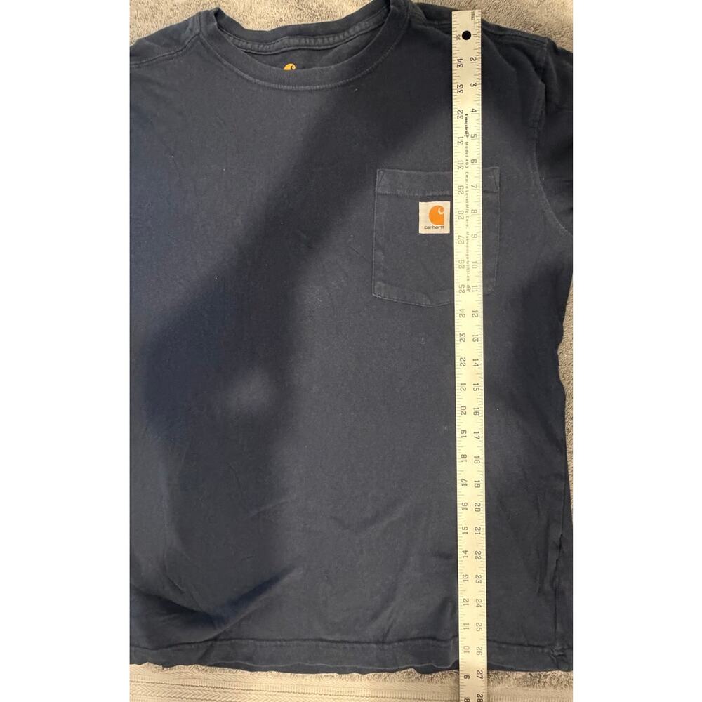 Carhartt Long Sleeve Graphic Navy T-Shirt Born To Hunt Relaxed Fit Labrador - Picture 7 of 10